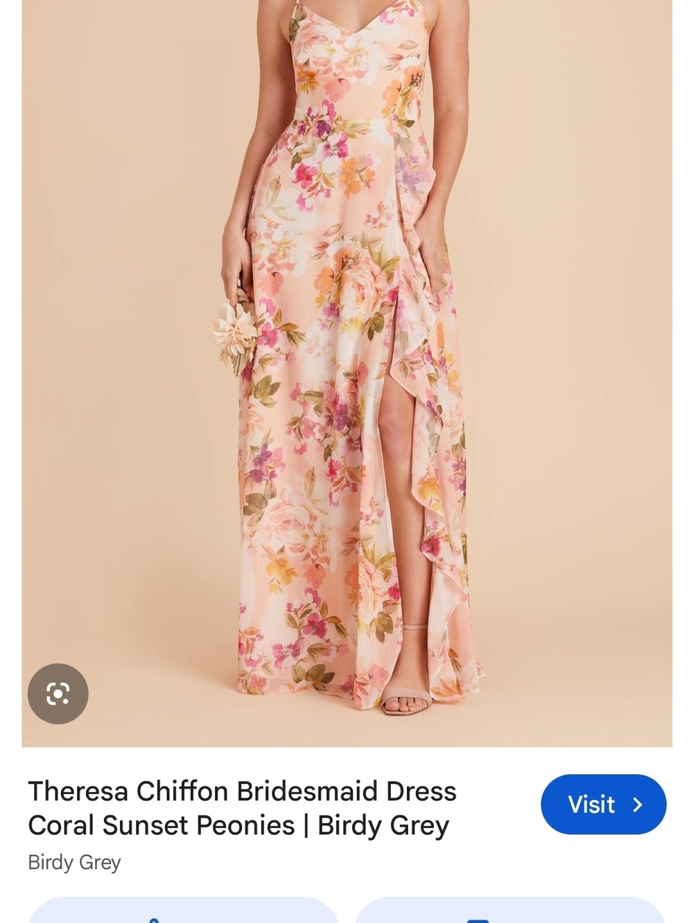 Birdy Grey Coral & Pink Floral Chiffon Maxi Dress